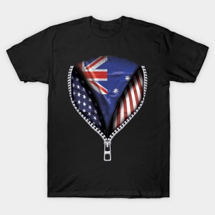 Australian Flag  Australia Flag American Flag Zip Down - Gift for Australian From Australia T-Shirt